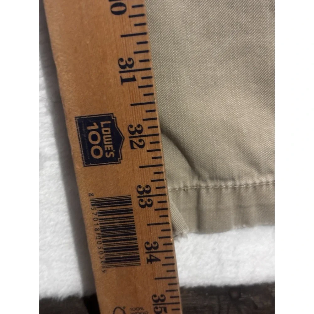 BKE Buckle Mens Pants 38X Khaki Chino Flat Front Uniform Solid Raw Hem‎